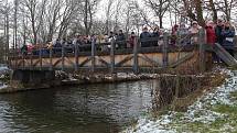 Desítky otužilců místních i přespolních se ponořily do ledové vody řeky Úhlavy na Ostově v Příchovicích na jižním Plzeňsku.