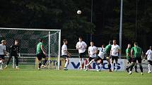 7. kolo FORTUNA divize A: FC Rokycany (na snímku fotbalisté v zelených dresech) - FK VIAGEM Příbram 3:1.