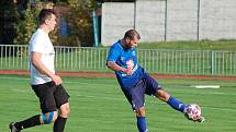 10. kolo krajského přeboru: FK Tachov (na snímku fotbalisté v modrých dresech) - FC Chotíkov 1932 2:0 (0:0).