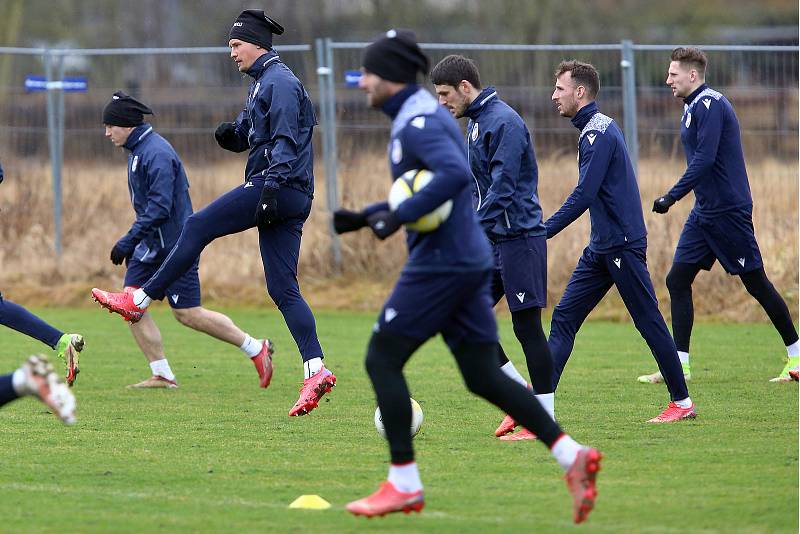 Zimní příprava FC Viktoria Plzeň na hřišti v Luční ulici.