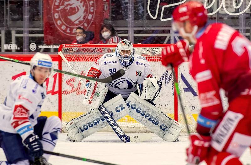 Z utkání 47. kola hokejové Tipsport extraligy HC Oceláři Třinec - Škoda Plzeň 0:1.