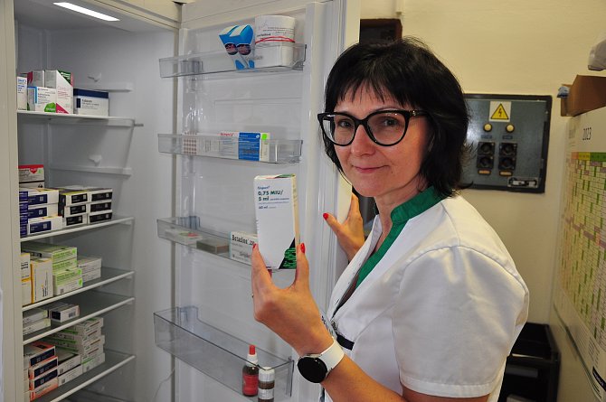 Vedoucí Benu lékárny v Plzni - Doubravce Jarmila Hložková má několik posledních dětských sirupů s penicilinem