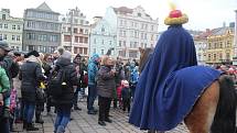 Tříkrálový průvod vyšel v neděli z plzeňského náměstí Republiky