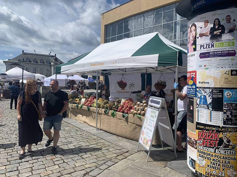 Kvůli revitalizaci prostoru za OC Plzeň Plaza probíhá letošní Fresh Festival na nádvoří plzeňského pivovaru.