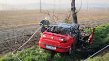 Osobní auto vyjelo ze silnice mezi Přešticemi a Horní Lukavicí a narazilo do stromu. Po nárazu začalo hořet, cestující se dostali včas ven