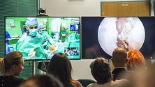 Živý přenos operace kyčelního kloubu ve Fakultní nemocnici na Lochotíně.