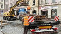 Rekonstrukce tramvajových kolejí na náměstí Republiky