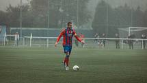 12. kolo FORTUNA ČFL A: Viktoria Plzeň B - Jiskra Domažlice (na snímku fotbalisté v bílých dresech) 0:1 (0:1).