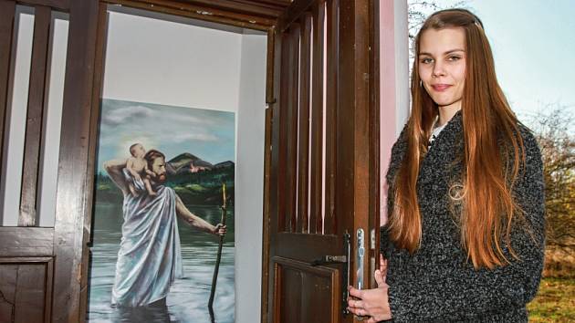 Studentka umění Alena Hošková se inspirovala legendou o svatém Kryštofovi. 