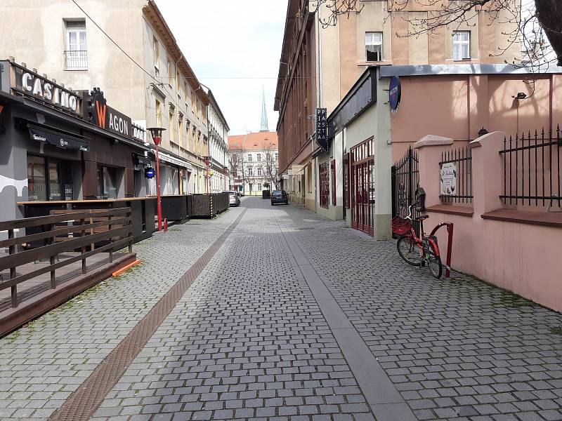 Centrum Plzně během lockdownu.