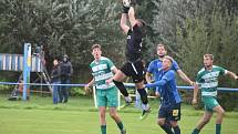 7. kolo FORTUNA ČFL, skupina A: Bohemians Praha 1905 B - TJ Jiskra Domažlice (modří) 5:0.