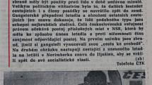 Článek v Pravdě o únosu letadla z 10. června 1970.