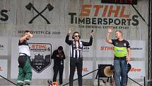 Mistrovství ČR dřevorubecké soutěže Stihl Timbersports v Plzni 2021.