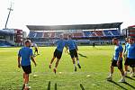 Trénink fotbalistů Viktorie Plzeň před zápasem s CSKA Moskva