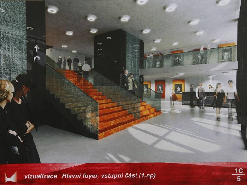 Vizualizace nového divadla - hlavní foyer