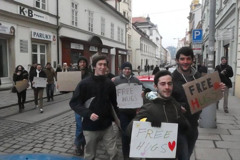 Pochod zahraničních studentů po Plzni