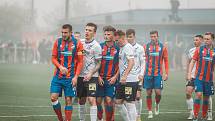 12. kolo FORTUNA ČFL A: Viktoria Plzeň B - Jiskra Domažlice (na snímku fotbalisté v bílých dresech) 0:1 (0:1).