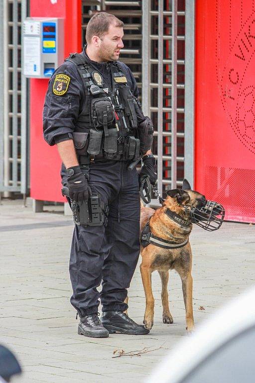 Příjezd fanoušků doprovázely policejní manévry.