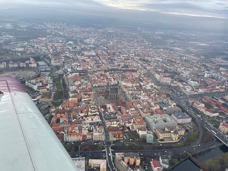 Plzeň z ptačí perspektivy.