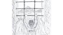 David Křížek si ve vězení krátí čas kreslením. Obrázek zachycuje jeho pohled na nedávné vánoční svátky.