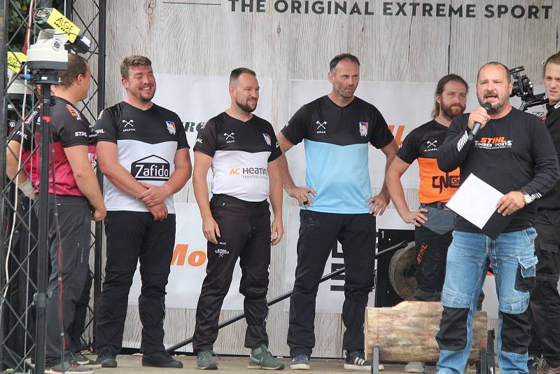 Mistrovství ČR dřevorubecké soutěže Stihl Timbersports v Plzni 2021.