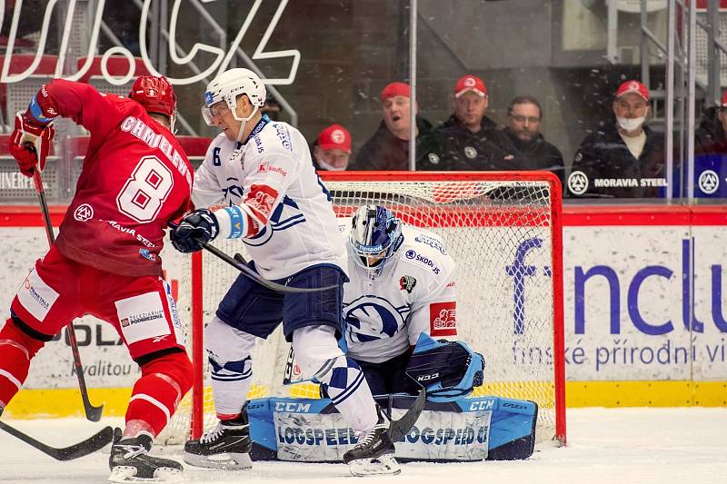 Z utkání 47. kola hokejové Tipsport extraligy HC Oceláři Třinec - Škoda Plzeň 0:1.