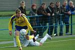 Dorostenci fotbalové Viktorie Plzeň (v bílém) porazili v dohrávce celostátní ligy dorostu Zlín 1:0.