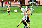 Dalovice (ve žlutém) prolomily na božičanském stadionu černou sérii s tamním SK a dosáhly nakonec na vítězství 6:2.