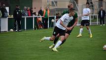 7. kolo FORTUNA divize A: FC Rokycany (na snímku fotbalisté v zelených dresech) - FK VIAGEM Příbram 3:1.