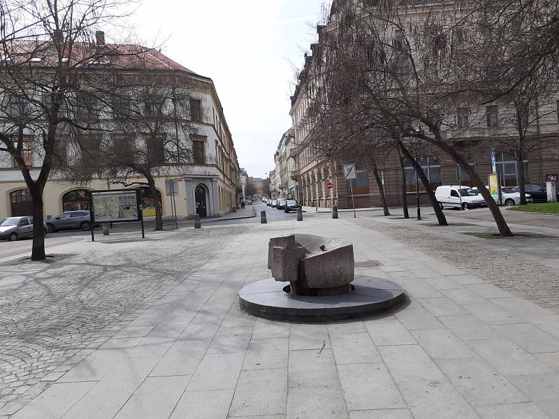 Centrum Plzně během lockdownu.