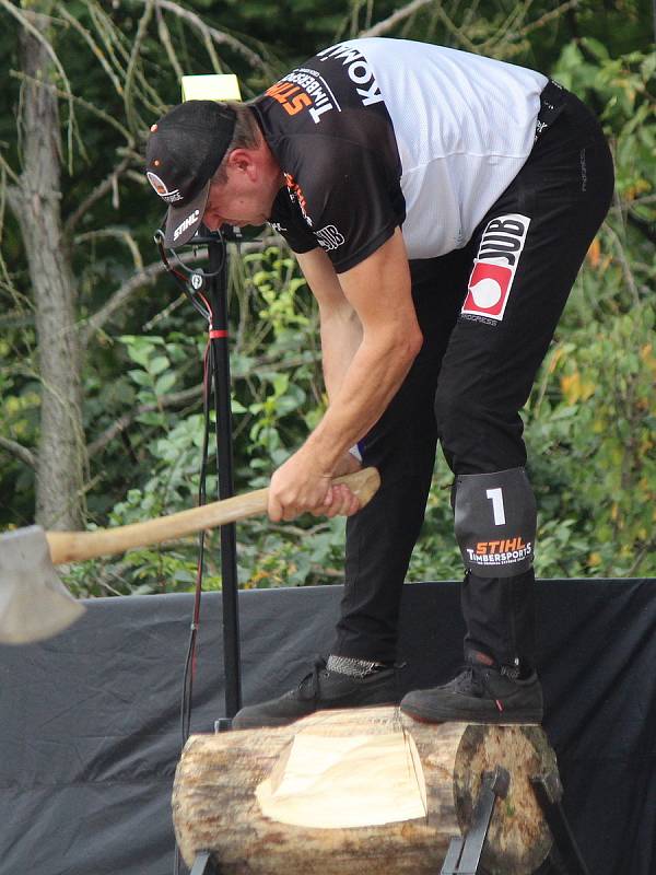 Mistrovství ČR dřevorubecké soutěže Stihl Timbersports v Plzni 2021.