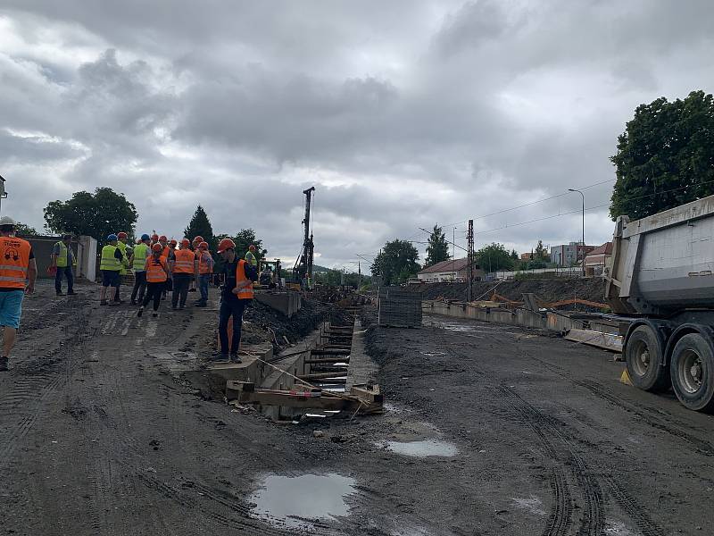 Božkov. Modernizace železniční trati ve směru z Plzně na České Budějovice.