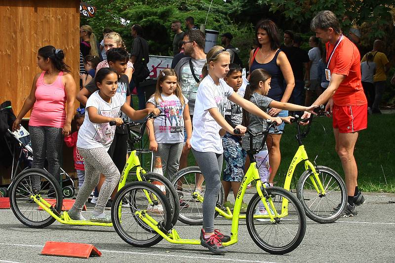 Letní festival sportu Sportmánie Plzeň 2019 - v areálu za OC Plaza si mohou malí i velcí vyzkoušet zdarma nejrůznější druhy sportovních aktivit.