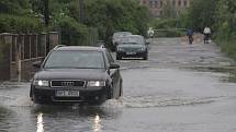 Povodeň v Plzni v Luční ulici