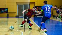 Interobal Plzeň - Chrudim (v modrém), 2. finále play-off 1. Futsal ligy, 6. května 2022.