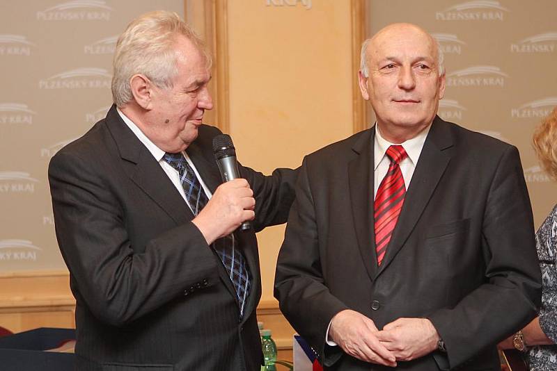 Prezident Miloš Zeman na Krajském úřadě v Plzni