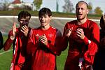 15. kolo FORTUNA divize A: SK Petřín Plzeň (na snímku fotbalisté v červených dresech) - FK VIAGEM Příbram B 3:1.