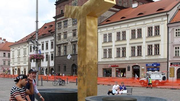 Kašna Anděl na náměstí Republiky v Plzni