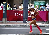 Tereza Hrochová na olympiádě v Tokiu 2021. Maraton se běžel v Sapporu.