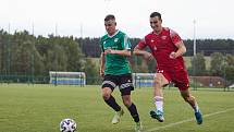 6. kolo FORTUNA divize A: SK Horní Bříza (na snímku fotbalisté v zelených dresech) - SK Petřín Plzeň 1:3.