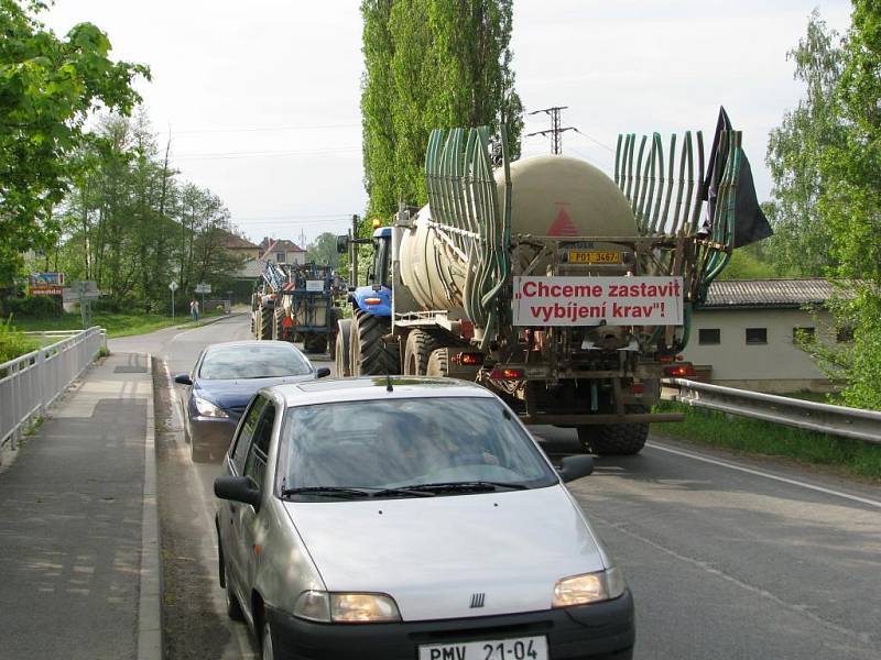 Protest zemědělců na jižním Plzeňsku
