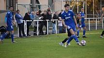 12. kolo FORTUNA divize A: FC Rokycany (na snímku fotbalisté v zelenočerných dresech) - SK Otava Katovice 1:1.