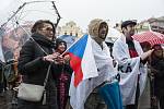Demonstrace za nezávislost justice na náměstí Republiky v Plzni