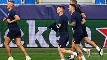 Trénink fotbalistů Plzně před utkáním Ligy mistrů doma s Interem Milán