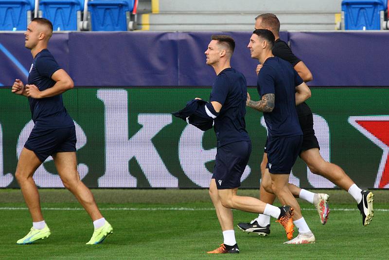 Trénink fotbalistů Plzně před utkáním Ligy mistrů doma s Interem Milán