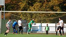 10. kolo krajského přeboru: FK Tachov (na snímku fotbalisté v modrých dresech) - FC Chotíkov 1932 2:0 (0:0).