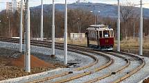 Otevření tramvajové trati na Borská pole v prosinci 2019.