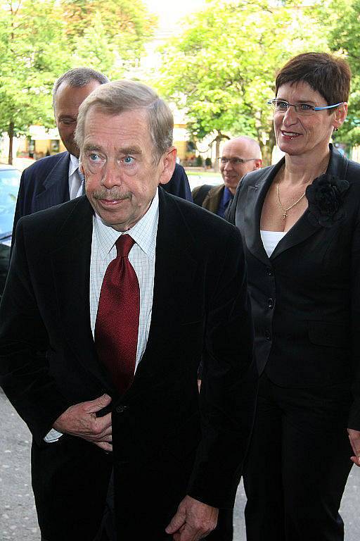 Václav Havel při své návštěvě Plzně v roce 2009