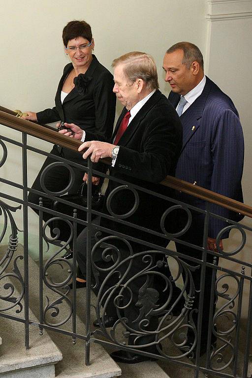 Václav Havel při své návštěvě Plzně v roce 2009