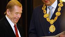 Václav Havel při své návštěvě Plzně v roce 2009